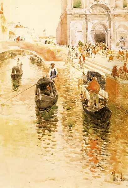 Gondoliers Oil Painting by Childe Hassam