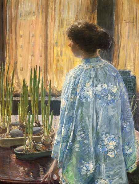 The Table Garden Oil Painting by Childe Hassam
