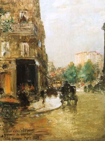 Paris Street Scene I Oil Painting by Childe Hassam