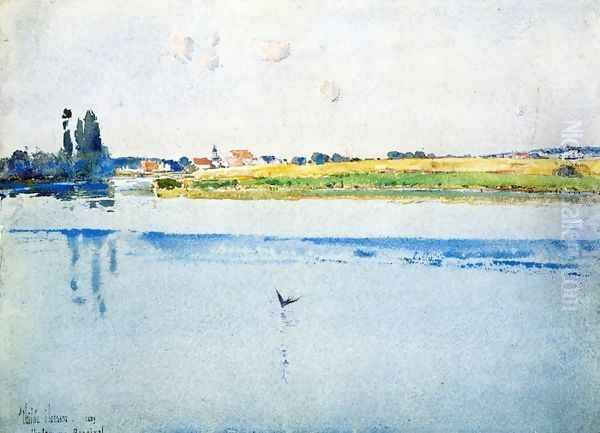 Chatou near Bougival Oil Painting by Childe Hassam