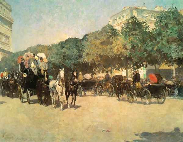 Grand Prix Day Oil Painting by Childe Hassam