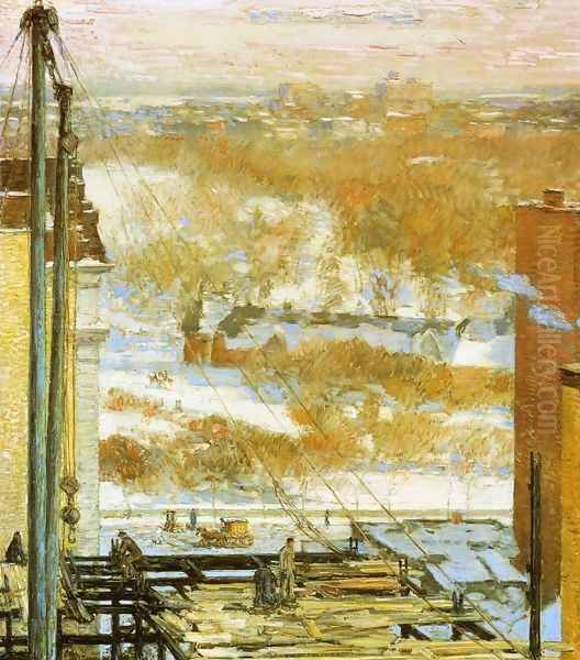 The Hovel and the Skyscraper Oil Painting by Childe Hassam