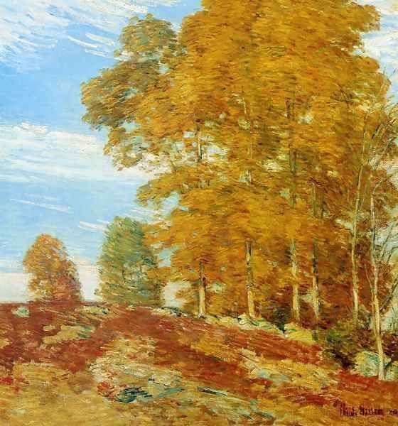 Autumn Hilltop, New England Oil Painting by Childe Hassam