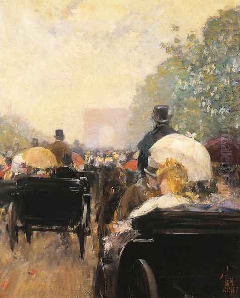 Carriage Parade Oil Painting by Childe Hassam