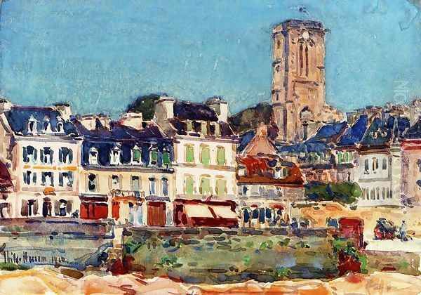 The Quai, Lannion Oil Painting by Childe Hassam