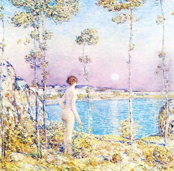 Moonrise at Sunset Oil Painting by Childe Hassam