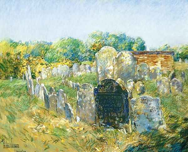 Colonial Graveyard at Lexington Oil Painting by Childe Hassam