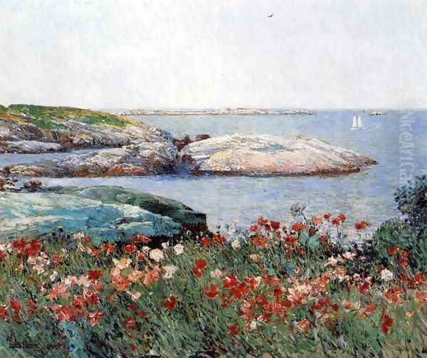 Poppies, Isles of Shoals I Oil Painting by Childe Hassam