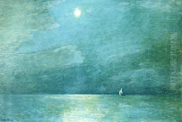 Moonlight on the Sound Oil Painting by Childe Hassam