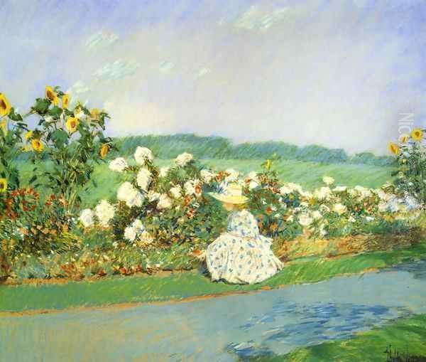 Summertime Oil Painting by Childe Hassam