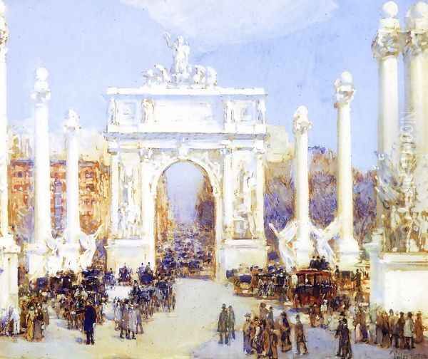 Dewey's Arch Oil Painting by Childe Hassam