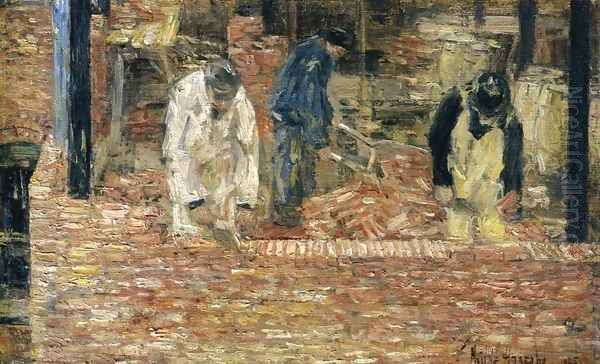 The Bricklayers Oil Painting by Childe Hassam