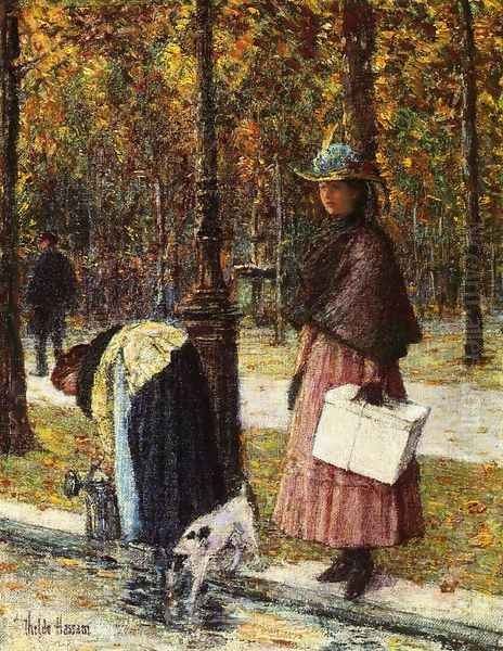 Evening, Champs-Elysees Oil Painting by Childe Hassam