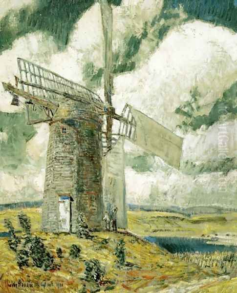 Bending Sail on the Old Mill Oil Painting by Childe Hassam