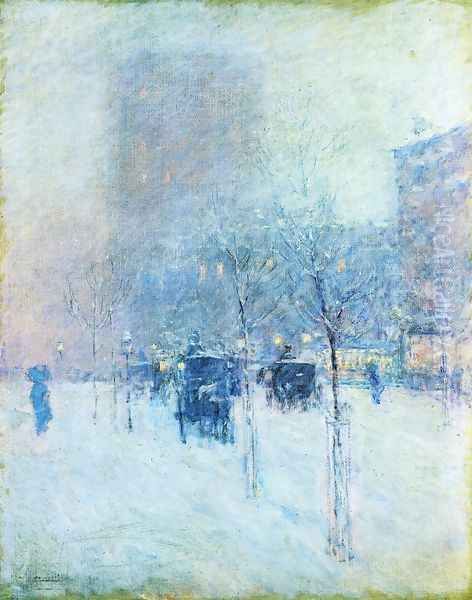 Late Afternoon, New York: Winter Oil Painting by Childe Hassam