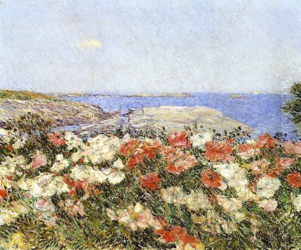 Poppies on the Isles of Shoals Oil Painting by Childe Hassam