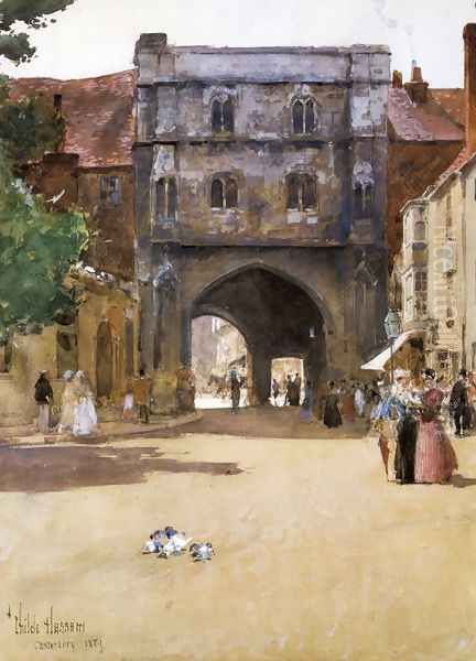 Gateway at Canterbury Oil Painting by Childe Hassam