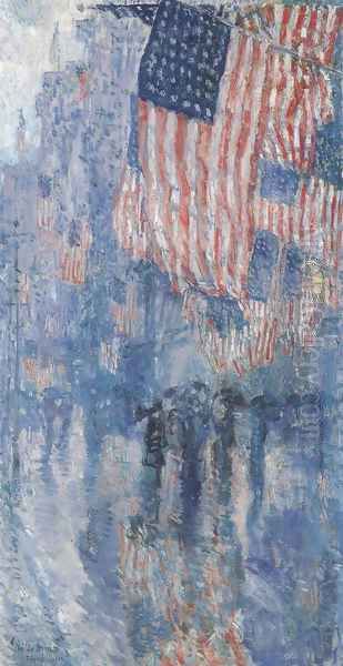 The Avenue In The Rain 1917 Oil Painting by Childe Hassam