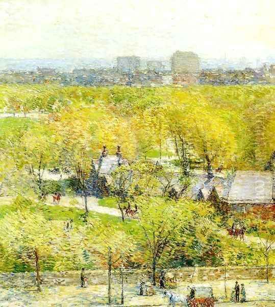 Across the Park Oil Painting by Childe Hassam