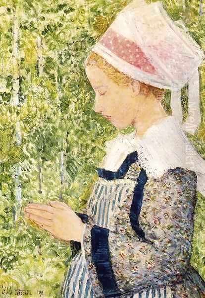 Brittany Peasant at The Pardon Oil Painting by Childe Hassam