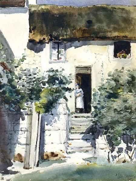 Girl in a Doorway Oil Painting by Childe Hassam