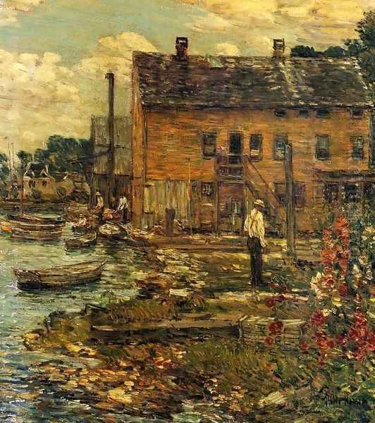 The Fishermen, Cos Cob Oil Painting by Childe Hassam