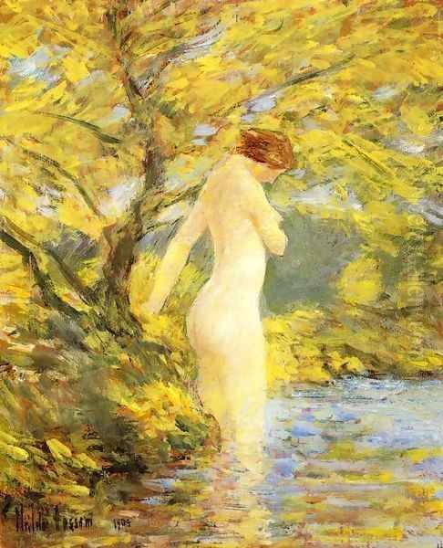 Numph Bathing Oil Painting by Childe Hassam