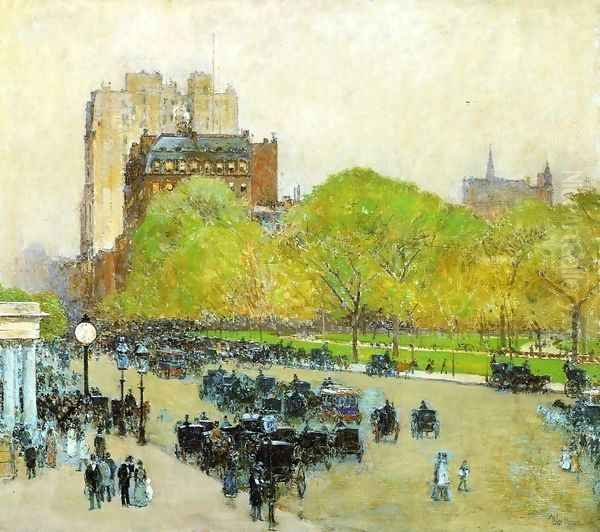 Spring Morning in the Heart of the City (also known as Madison Square, New York) Oil Painting by Childe Hassam