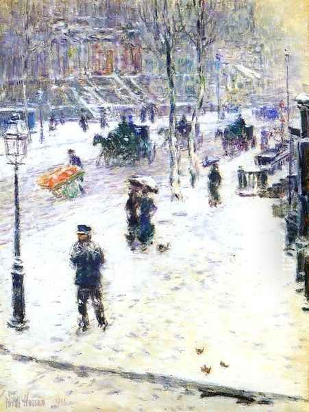 Fifth Avenue in Winter1 Oil Painting by Childe Hassam