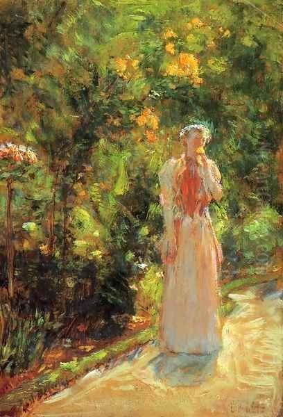 Mrs. Hassam in the Garden Oil Painting by Childe Hassam