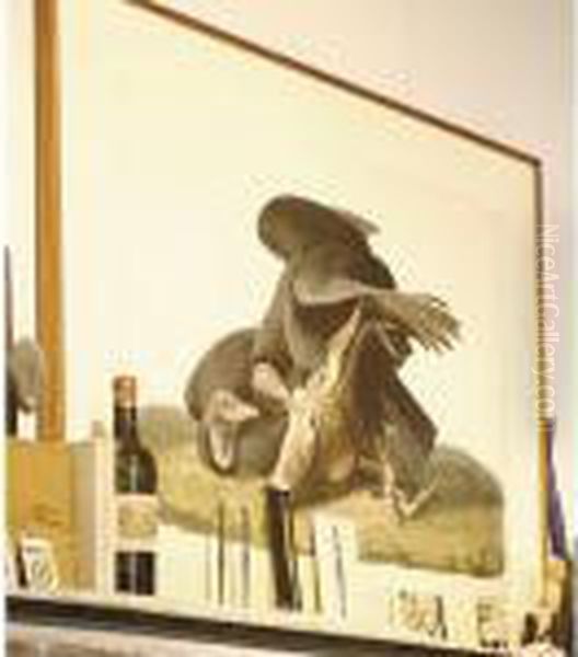 Black Vulture Or Carrion Crow Oil Painting by John James Audubon