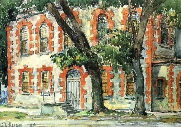 Old Dutch Building, Fishkill, New York Oil Painting by Childe Hassam