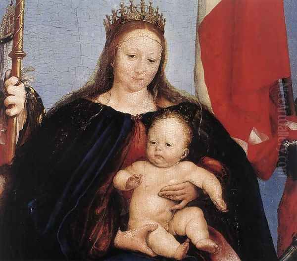 The Solothurn Madonna (detail) 1522 Oil Painting by Hans Holbein the Younger