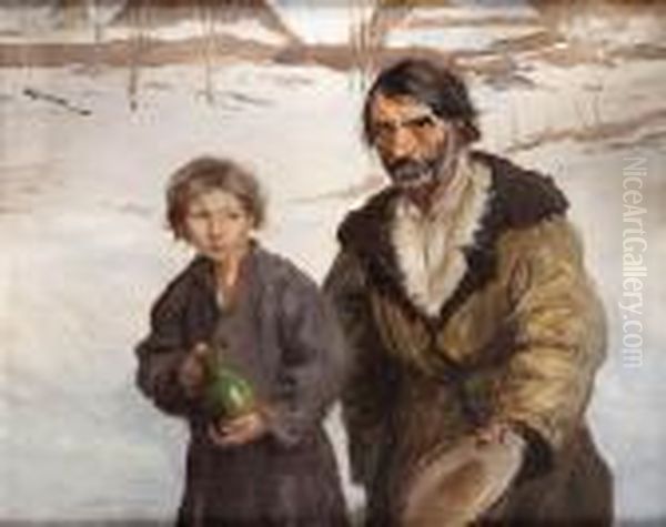 Swieto Jordanu Oil Painting by Teodor Axentowicz