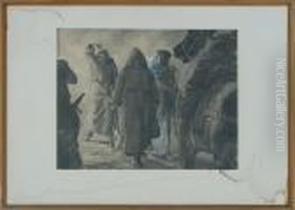 The Resistance Group Nearby Finderup Barn ... Oil Painting by Otto Bache