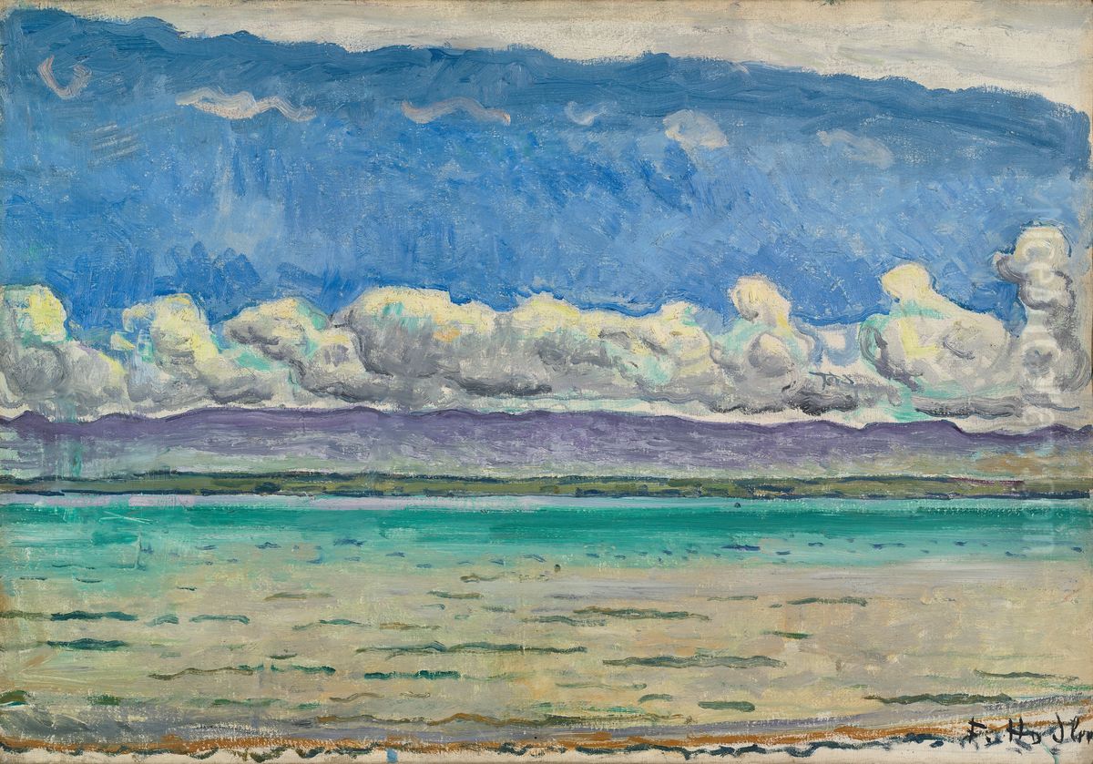 Lake Oil Painting by Ferdinand Hodler