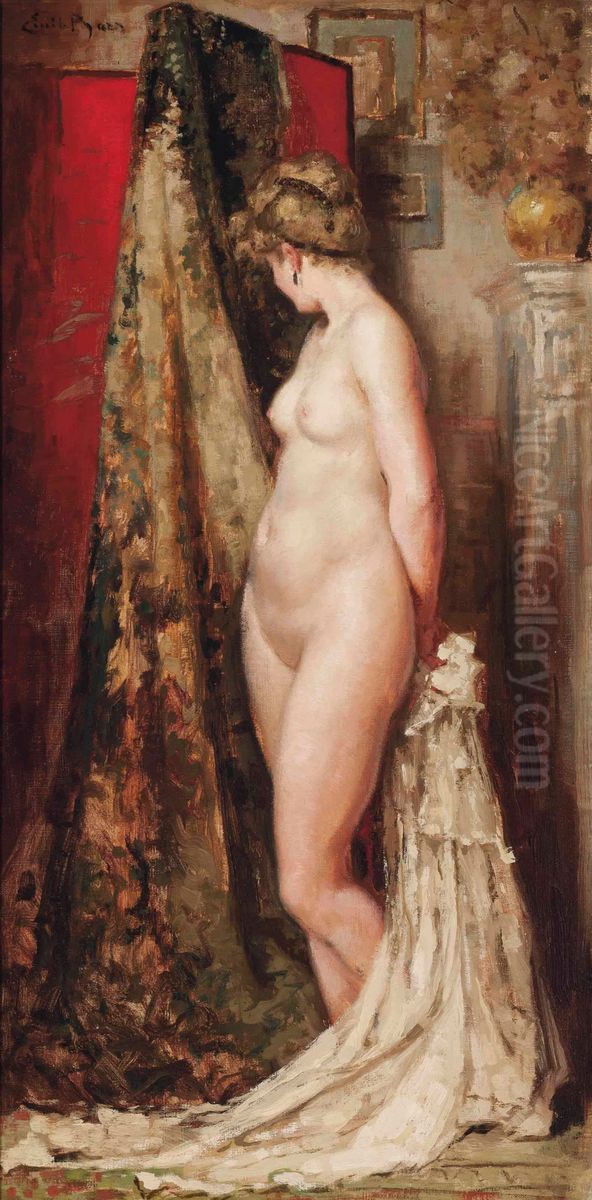 The Artist's Model Oil Painting by Emile Baes
