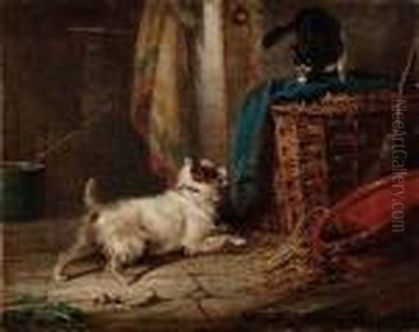 Cane E Gatto Oil Painting by Joseph Bail