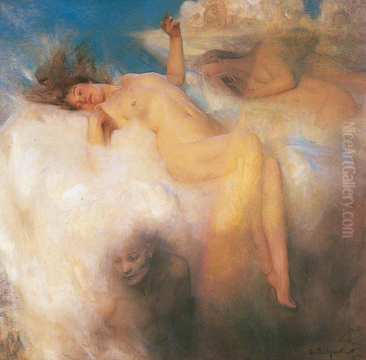 The Cloud Oil Painting by Arthur Hacker