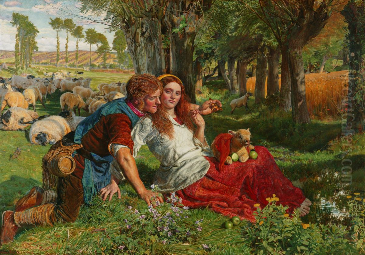 The Hireling Shepherd Oil Painting by William Holman Hunt