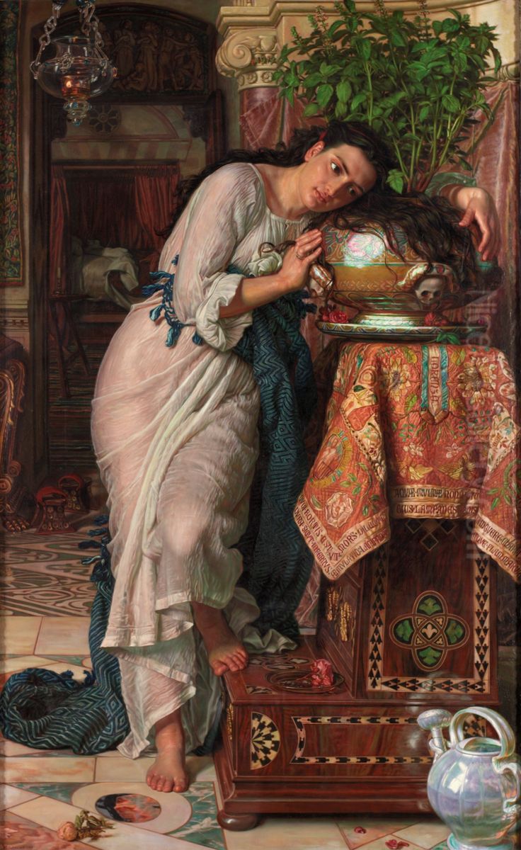 Isabella and the Pot of Basil Oil Painting by William Holman Hunt