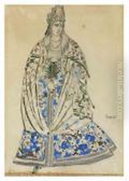 Costume Design Oil Painting by Leon Samoilovitch Bakst