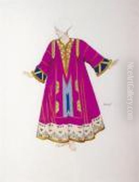 Projet De Costume Oil Painting by Leon Samoilovitch Bakst
