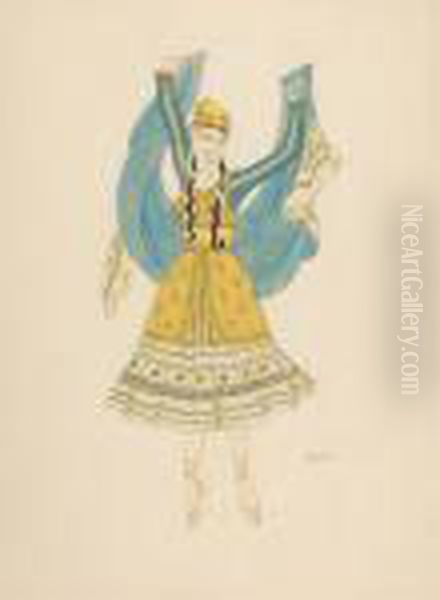 Danseuse Oil Painting by Leon Samoilovitch Bakst