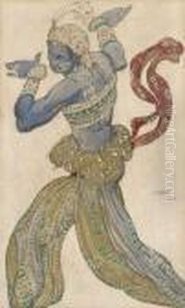 Le Negre Favori De Zobeide, Ballet Scheherazade Oil Painting by Leon Samoilovitch Bakst