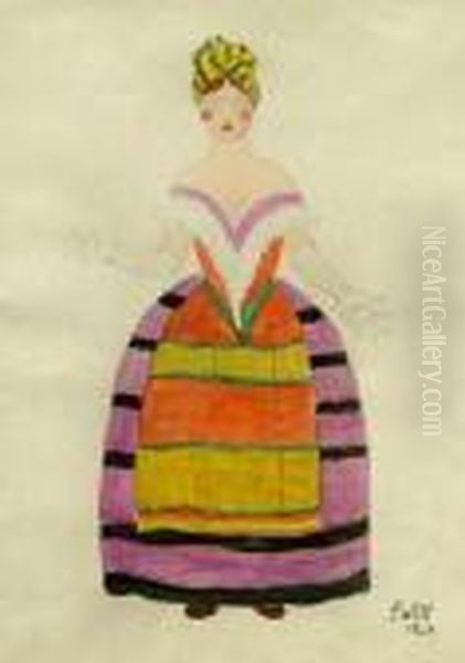 Costume Design Oil Painting by Leon Samoilovitch Bakst