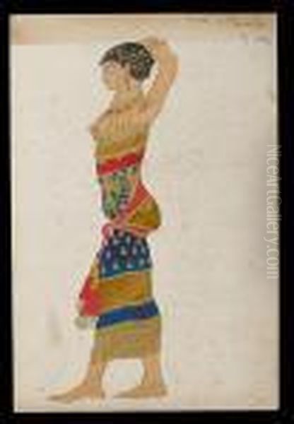 'soeur De Cleopatre Oil Painting by Leon Samoilovitch Bakst