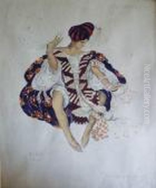 Costume De Danseur Juif Pour Le Ballet De Cleopatre Oil Painting by Leon Samoilovitch Bakst