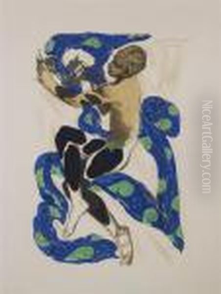 Nijinsky In L'apres-midi D'un Faune Oil Painting by Leon Samoilovitch Bakst