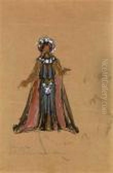 Etude De Costume Oil Painting by Leon Samoilovitch Bakst